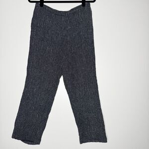 IC by Connie K Plus Size Textured Linen Blend Lined Crop Pant Womens Size Medium